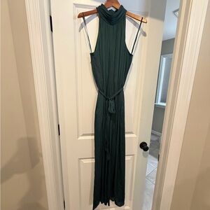 Naked Zebra Teal Halter Jumpsuit